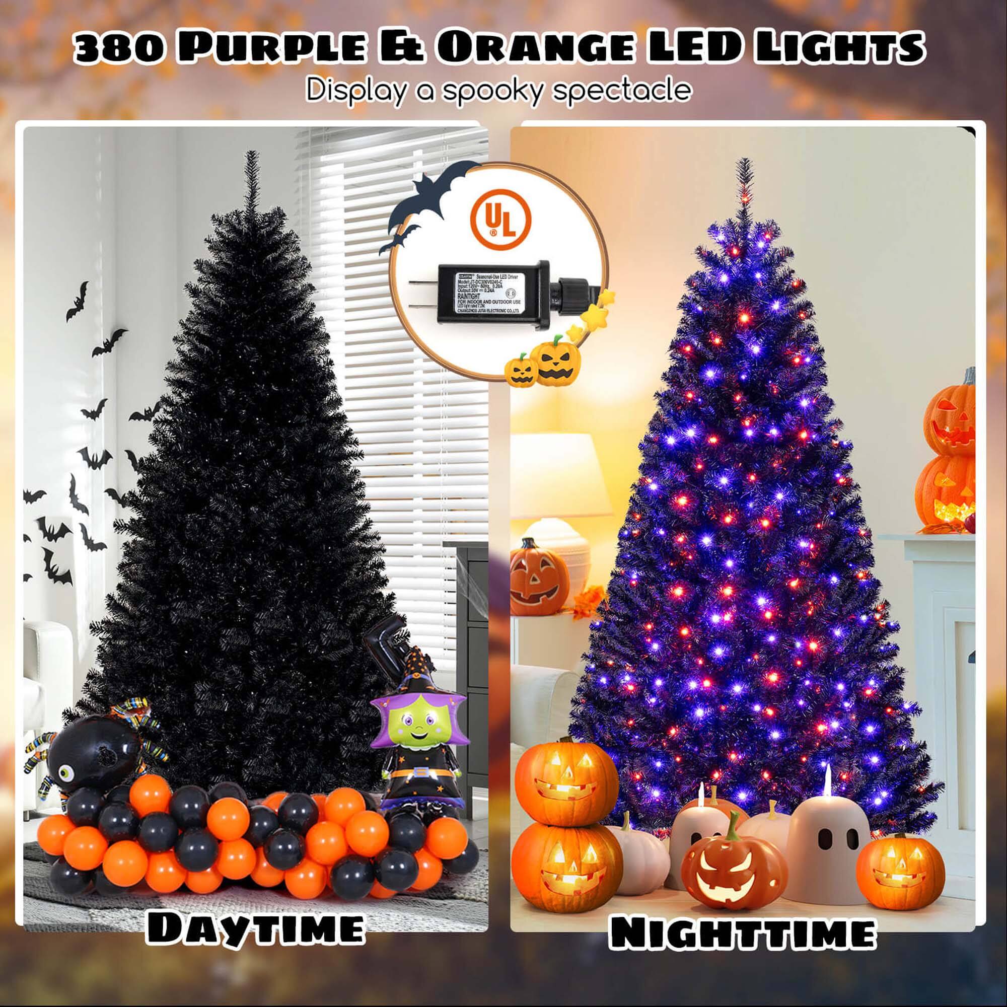 380 Purple & Orange LED Lights Display a spooky spectacle. Daytime, Nighttime.