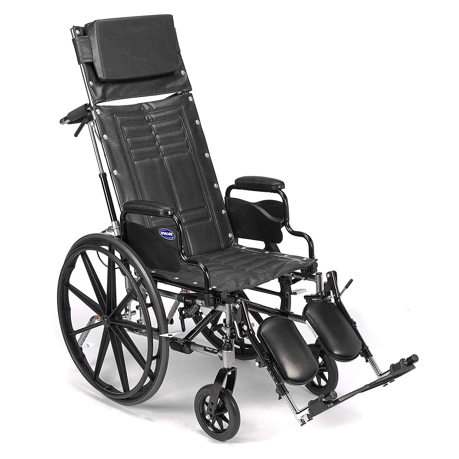 Invacare - Tracer (SX5) Recliner Wheelchair with Desk Arms & Elevating Legrests (18" Seat) Adults Plus - Black