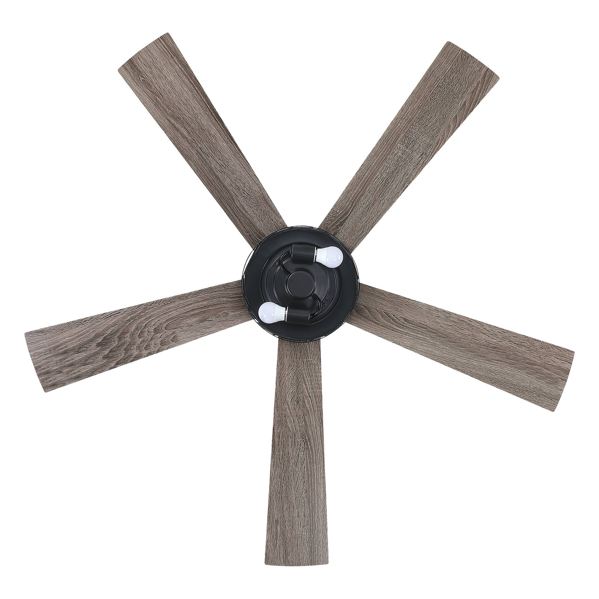 Alt View 9. Parrot Uncle - 52 in. Farmhouse Black Reversible Blades AC Motor Ceiling Fan with Light and Remote - Black.