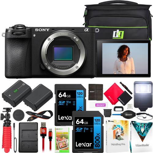 Bundle - Sony - a6700 Alpha APS-C Mirrorless 4K Interchangeable Lens Camera Body + Pro - Black