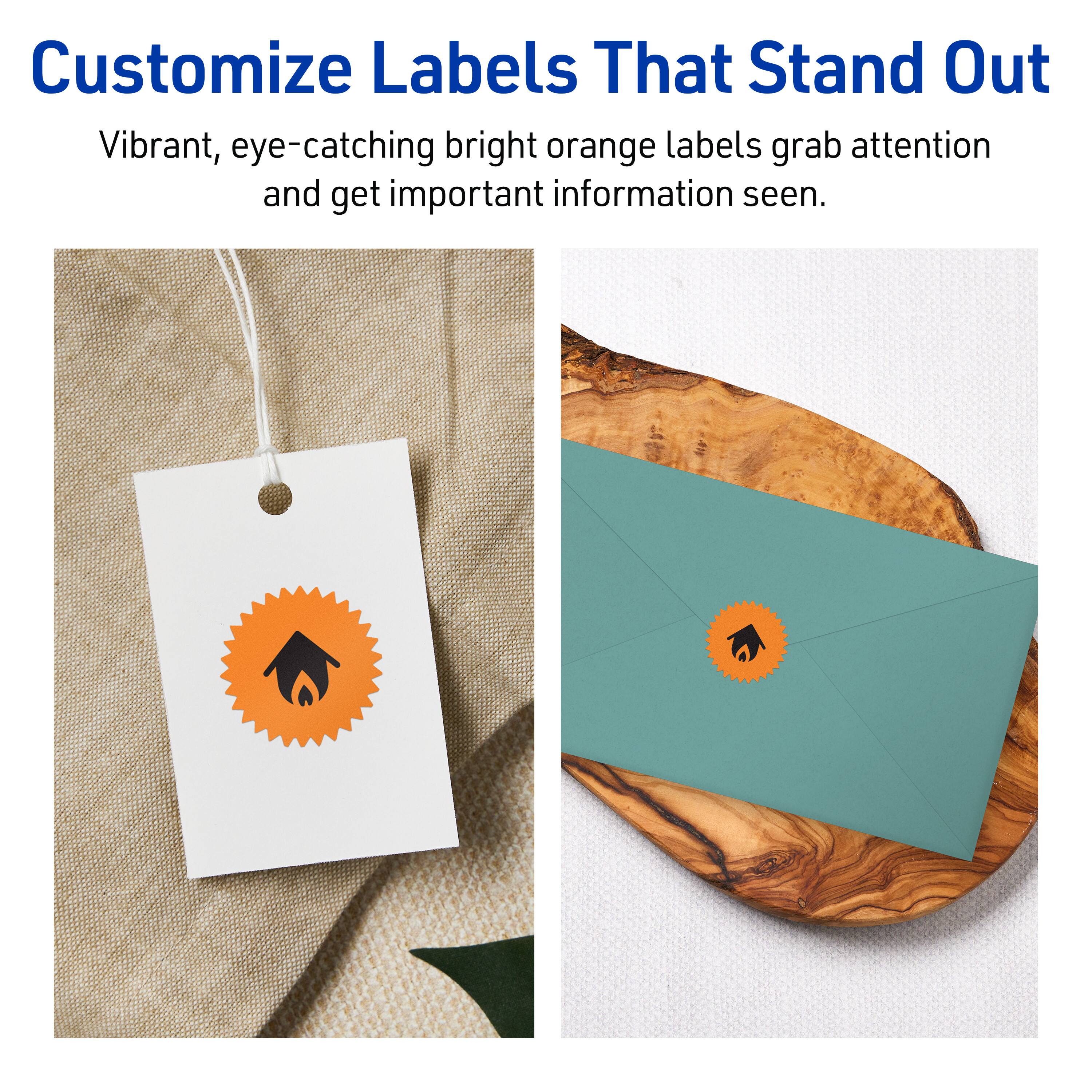 Customize Labels That Stand Out

Vibrant, eye-catching bright orange labels grab attention and get important information seen.