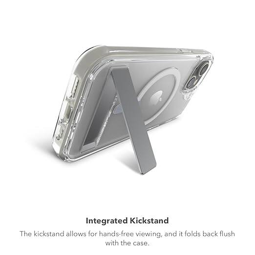 Integrated Kickstand  
The kickstand allows for hands-free viewing, and it folds back flush with the case.