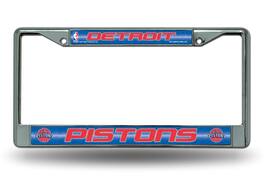 Rico Industries - Detroit NBA Pistons Sparkly Glitter Bling Look Chrome License Plate Frame - Multi