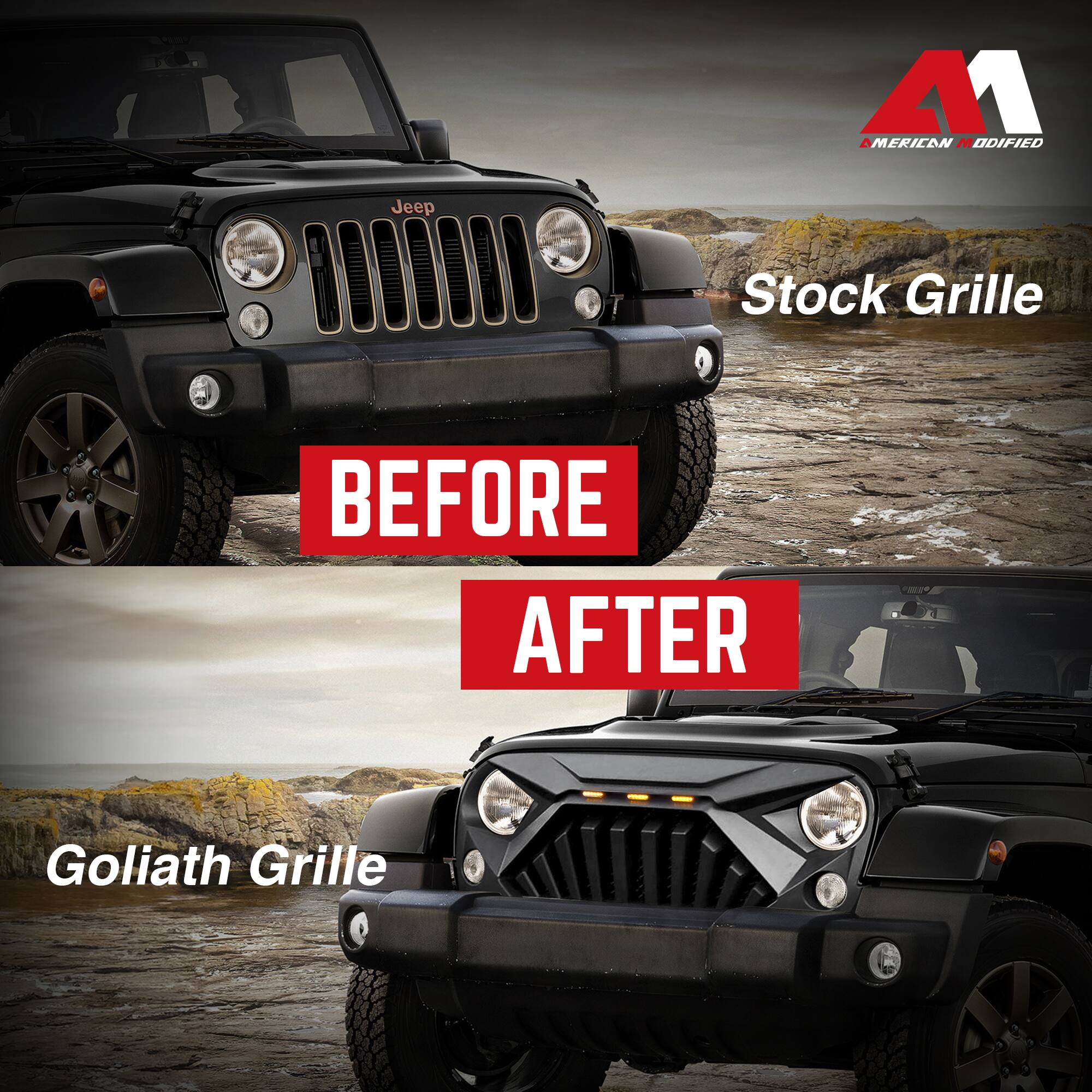 **Before After**

**Stock Grille**

**Goliath Grille**

**A1 American Modified**