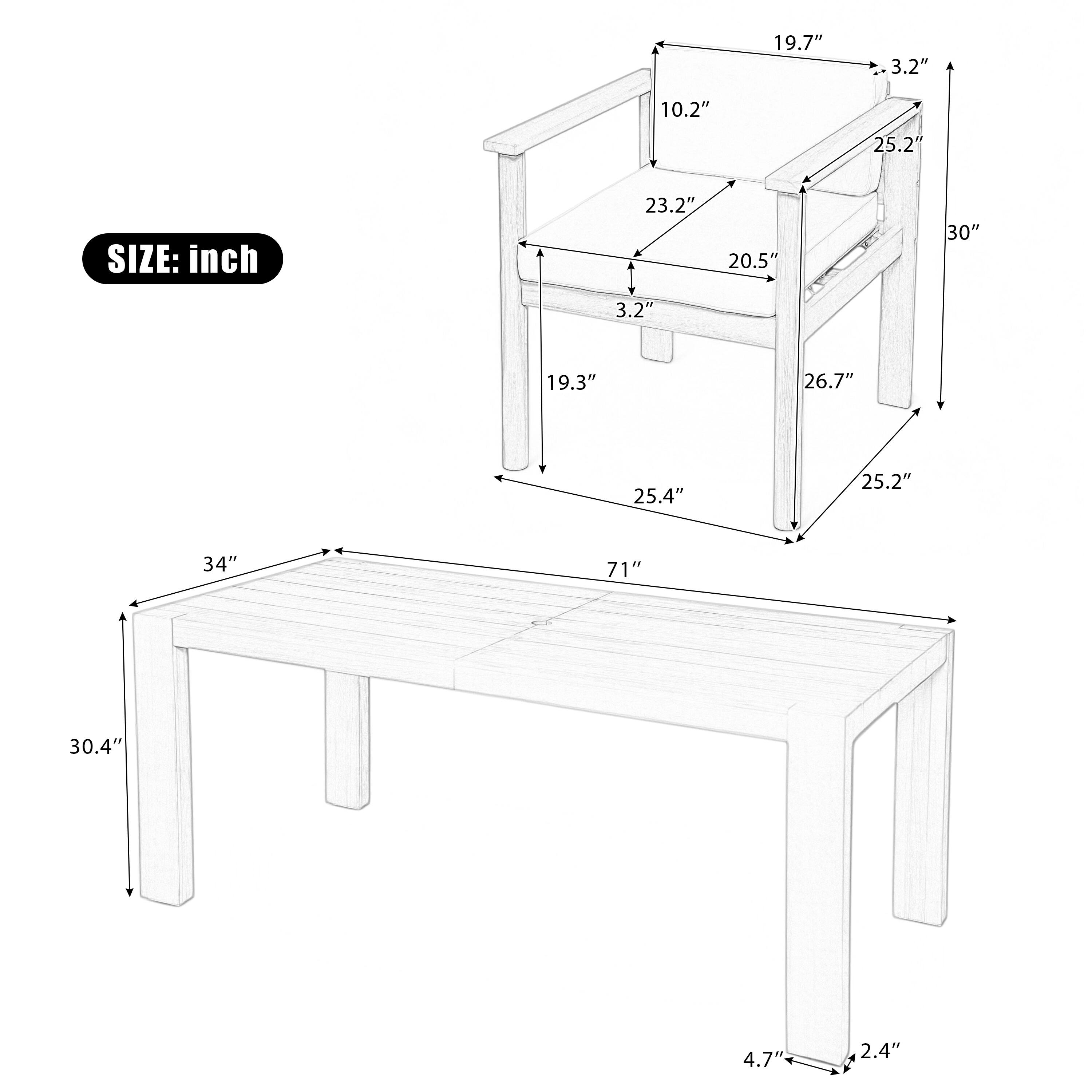19.7" 3.2" 10.2" 25.2"  
SIZE: inch  
23.2" 20.5" 30" 3.2" 19.3" 26.7" 25.4" 25.2" 34" 71" 30.4" 4.7" 2.4"