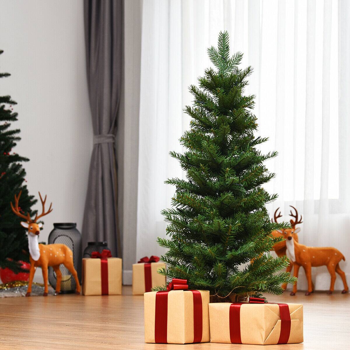 Alt View 7. Ecooso - 3ft Tabletop Artificial Christmas Tree Battery Powered with LED Lights for Portable Decoration - Green.