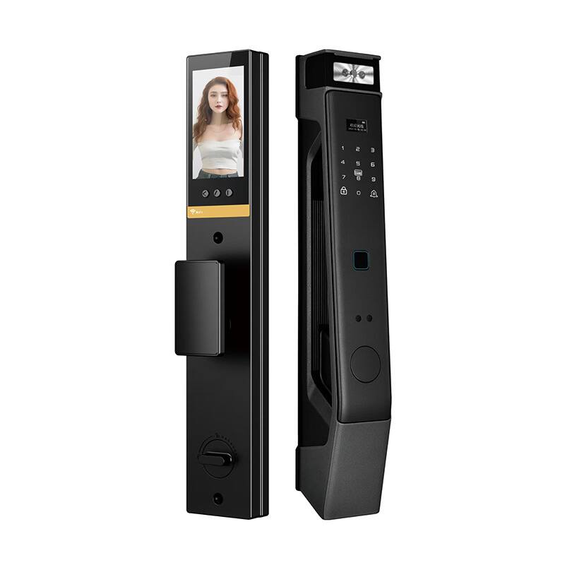 Front. Cluzine - Tuya WiFi Smart Door Lock Fingerprint Unlock Touchscreen Keypad APP Remote.