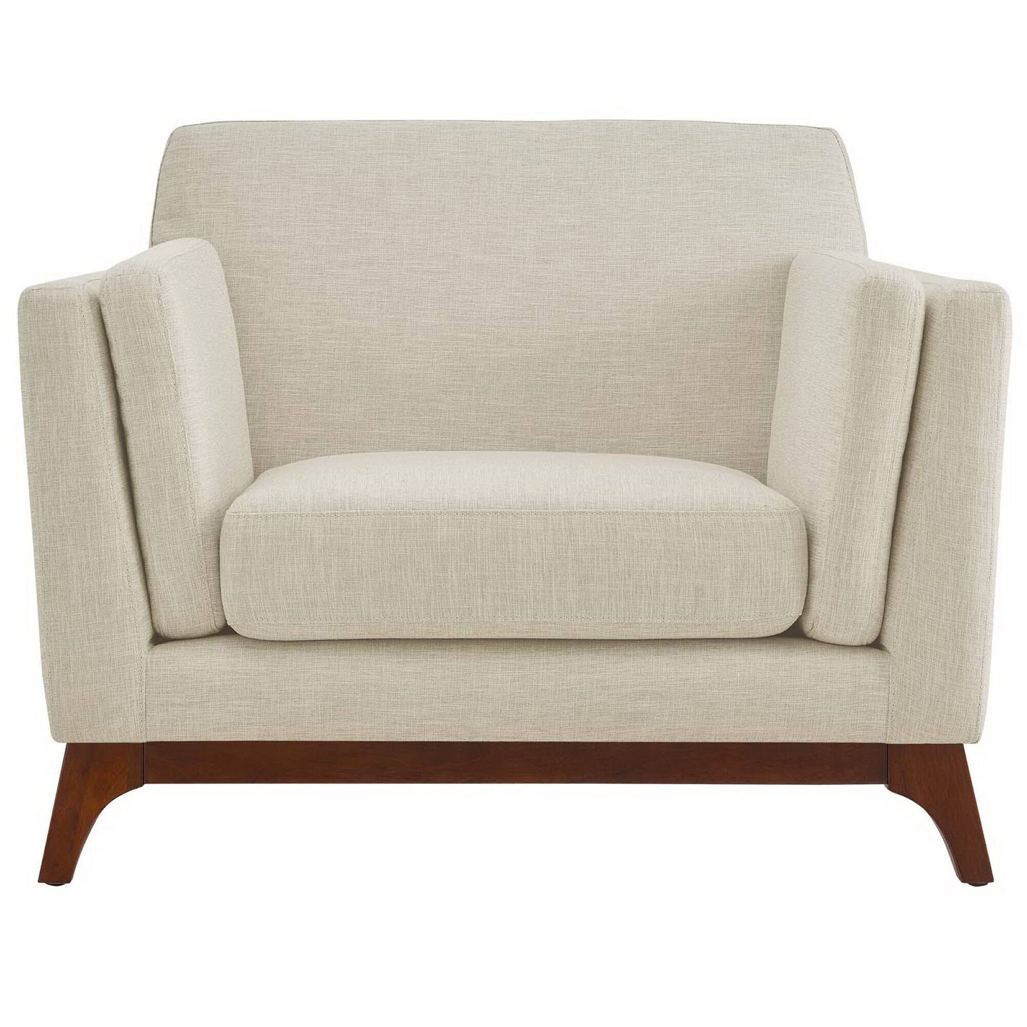 Back. Modway - Chance Upholstered Fabric Armchair by Modway - Brown.