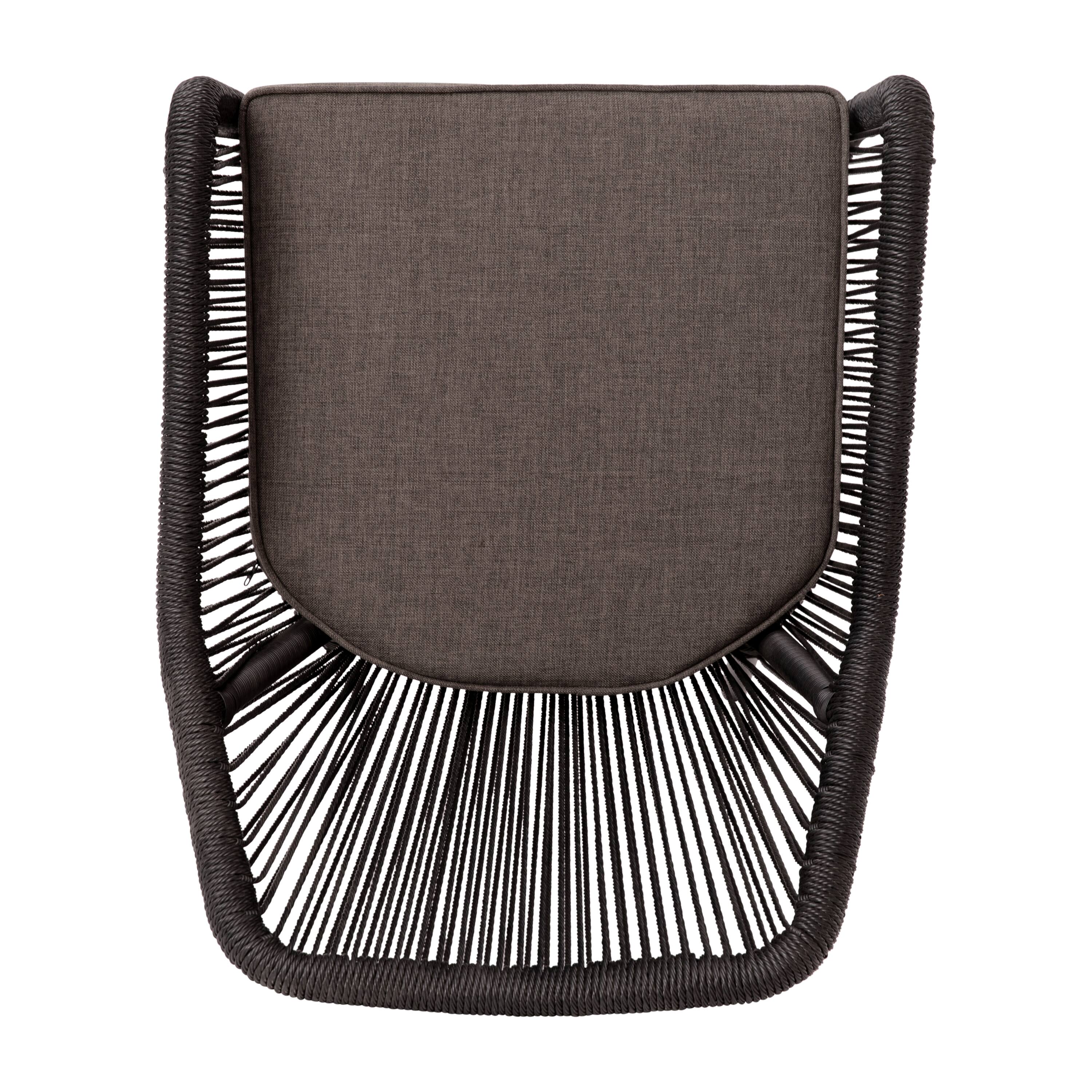 Alt View 9. Emma + Oliver - Talmadge Woven All-Weather Outdoor Two-Piece Club Chair Set with Coordinating Cushions for Porch, Backyard and Patio - Gray Cushion/Black Frame.
