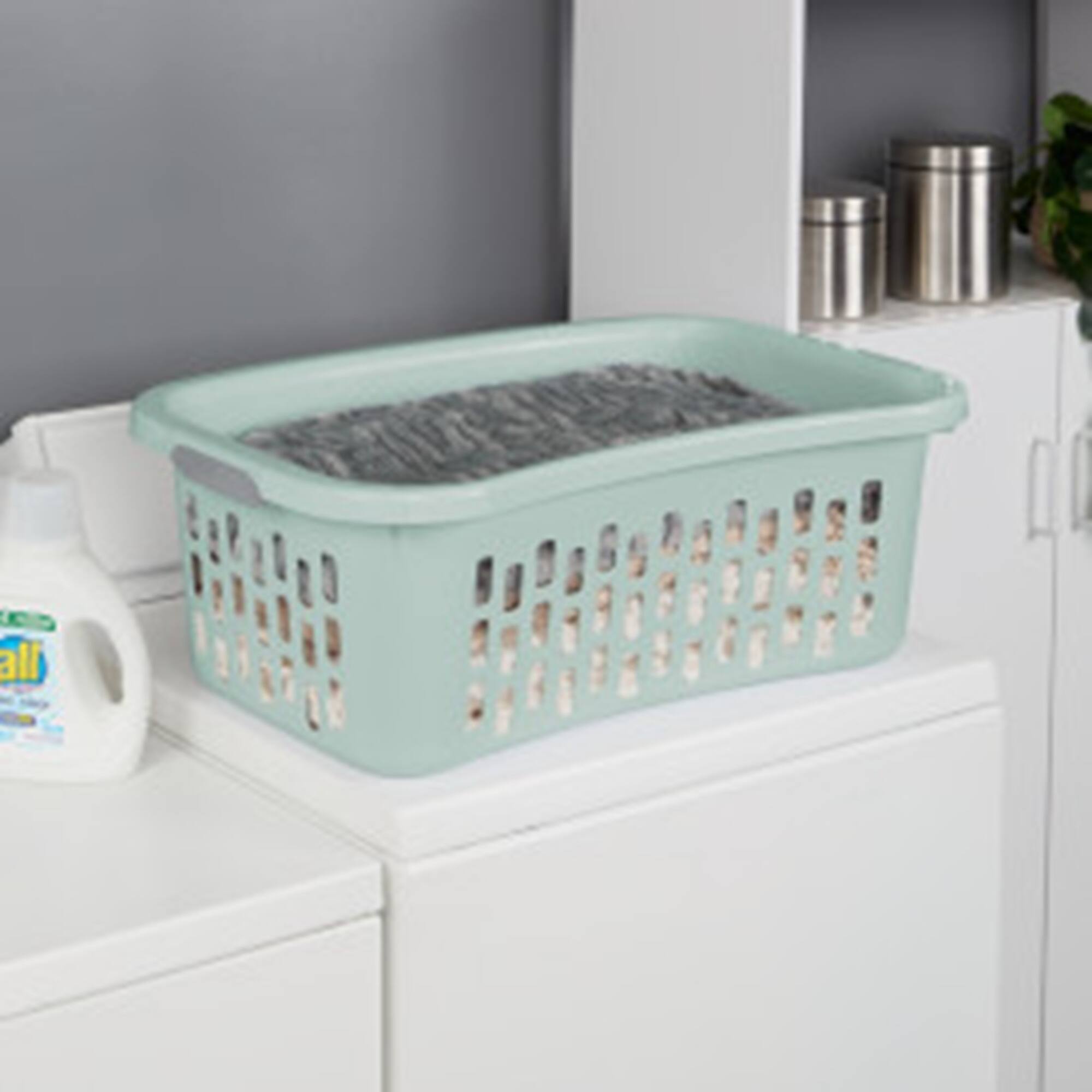 Alt View 3. Sterilite - Sterilite HipHold Laundry Basket, 1.5 Bushel Plastic Clothes Hamper, Mint, 12 Pk - Mint.