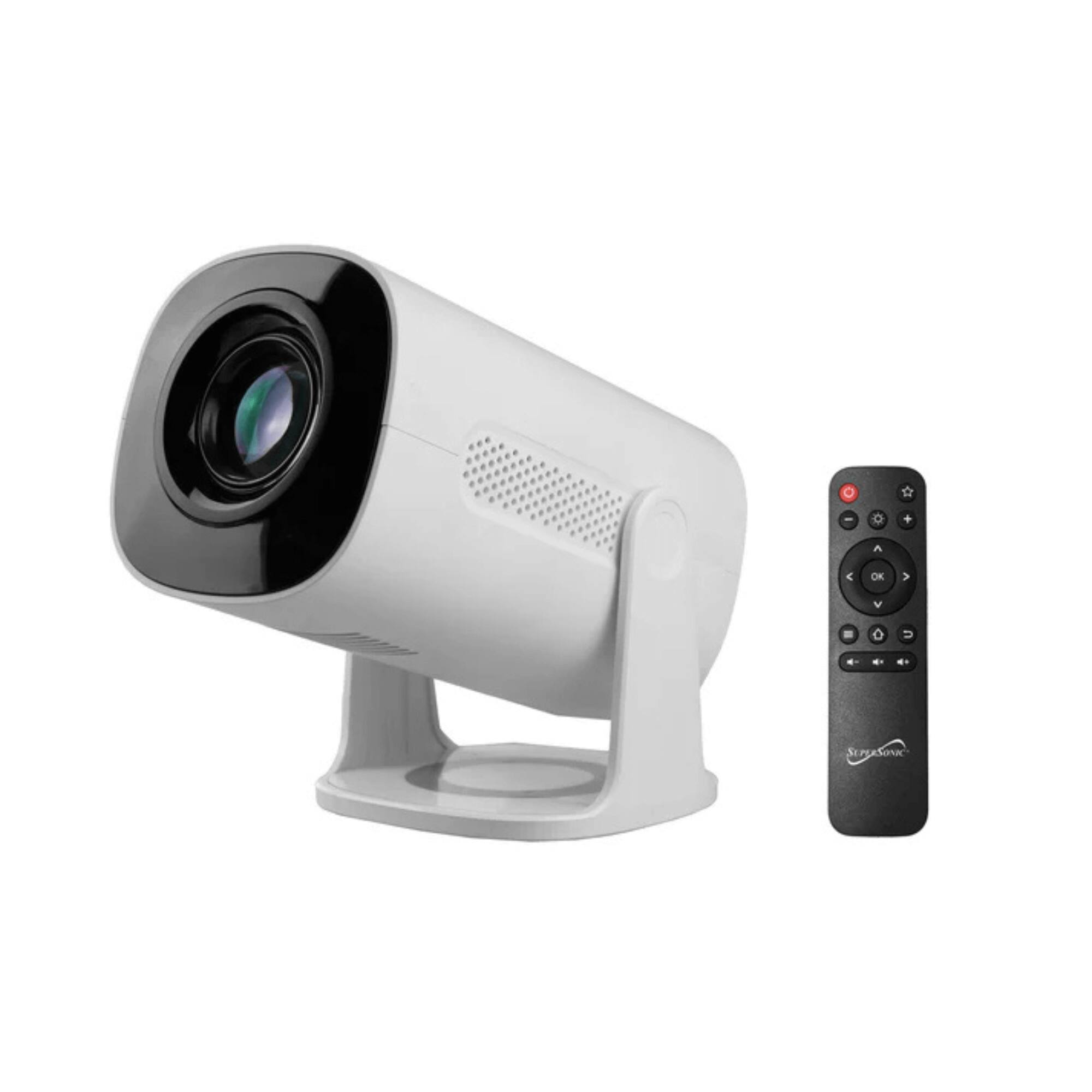 Alt View 3. Supersonic - Smart WiFi Streaming Projector with Bluetooth - White.