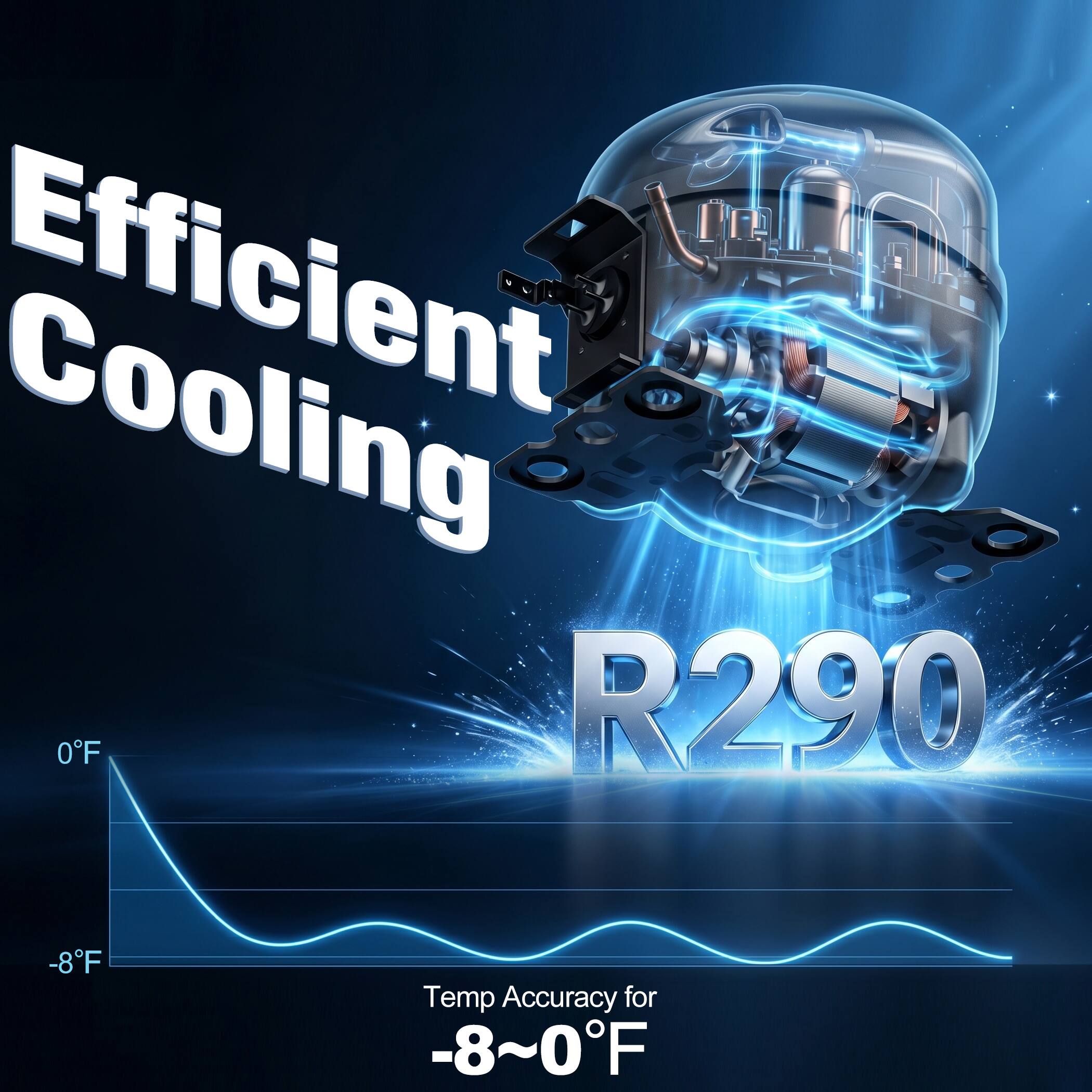 Efficient Cooling of R290 -8F Temp Accuracy for -8~0F