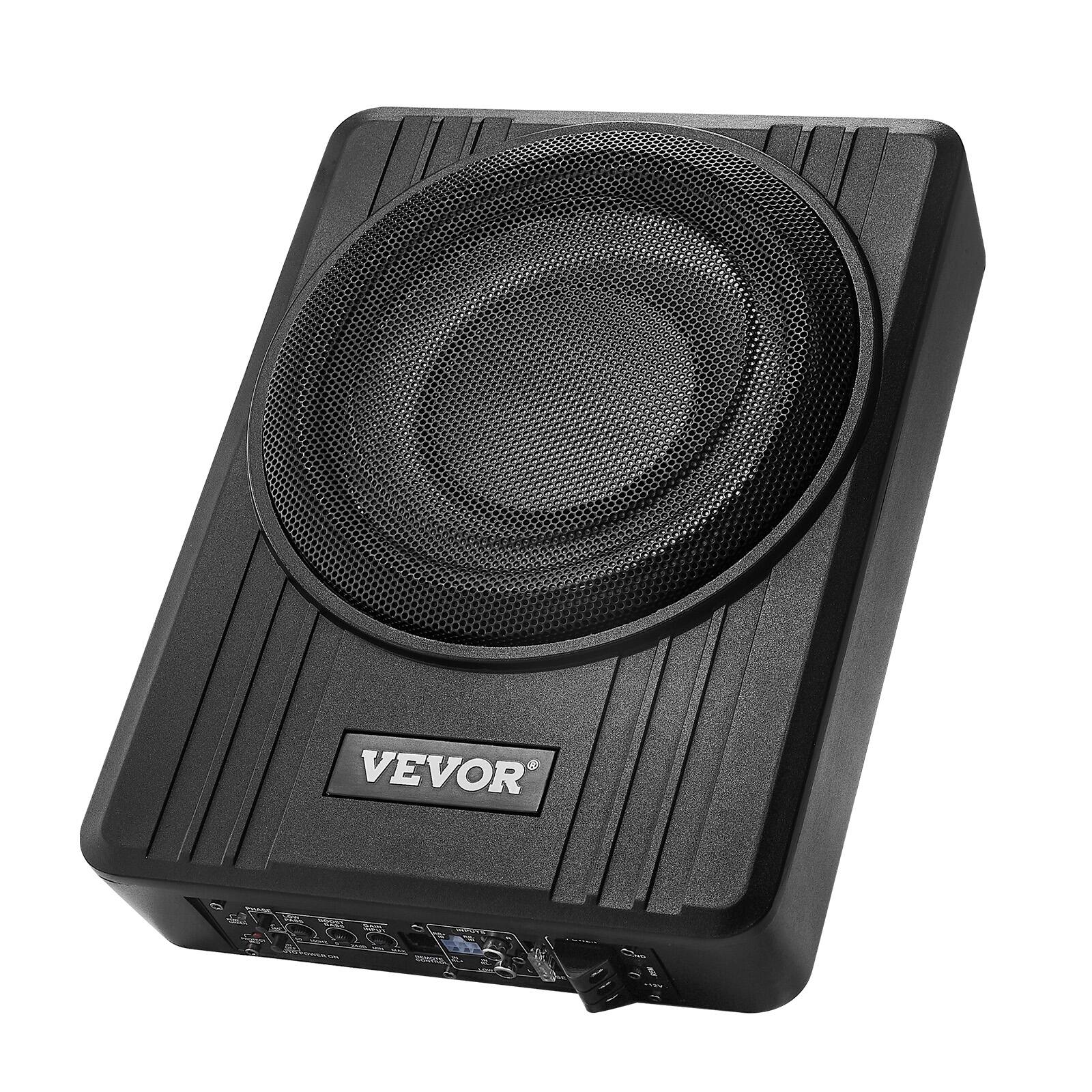 Alt View 5. VEVOR - 10" 300W Underseat Car Subwoofer, Slim Powered Car Subwoofers Under the Seat, Low Profile Audio Sub Built-in Amplifier - Black.