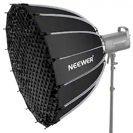 Neewer - 33" Quick-Fold Parabolic Softbox - with Honeycomb Grid & Diffusers for Bowens Mount Lights