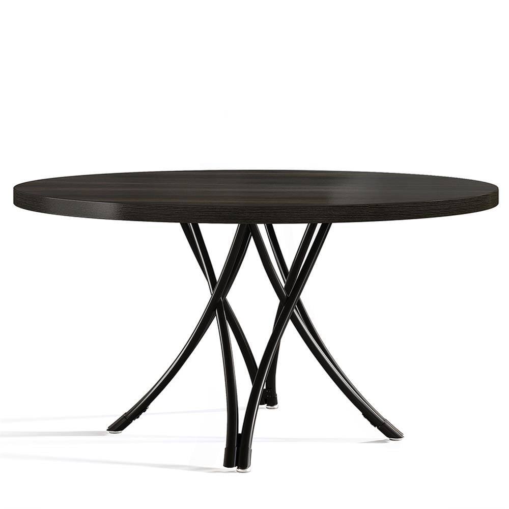 Left. Kadyn - Kadyn End Table,Dining Table, Living Room Table,47" Dining Table, Wood Circle Kitchen Table for 4,Brown - Brown.