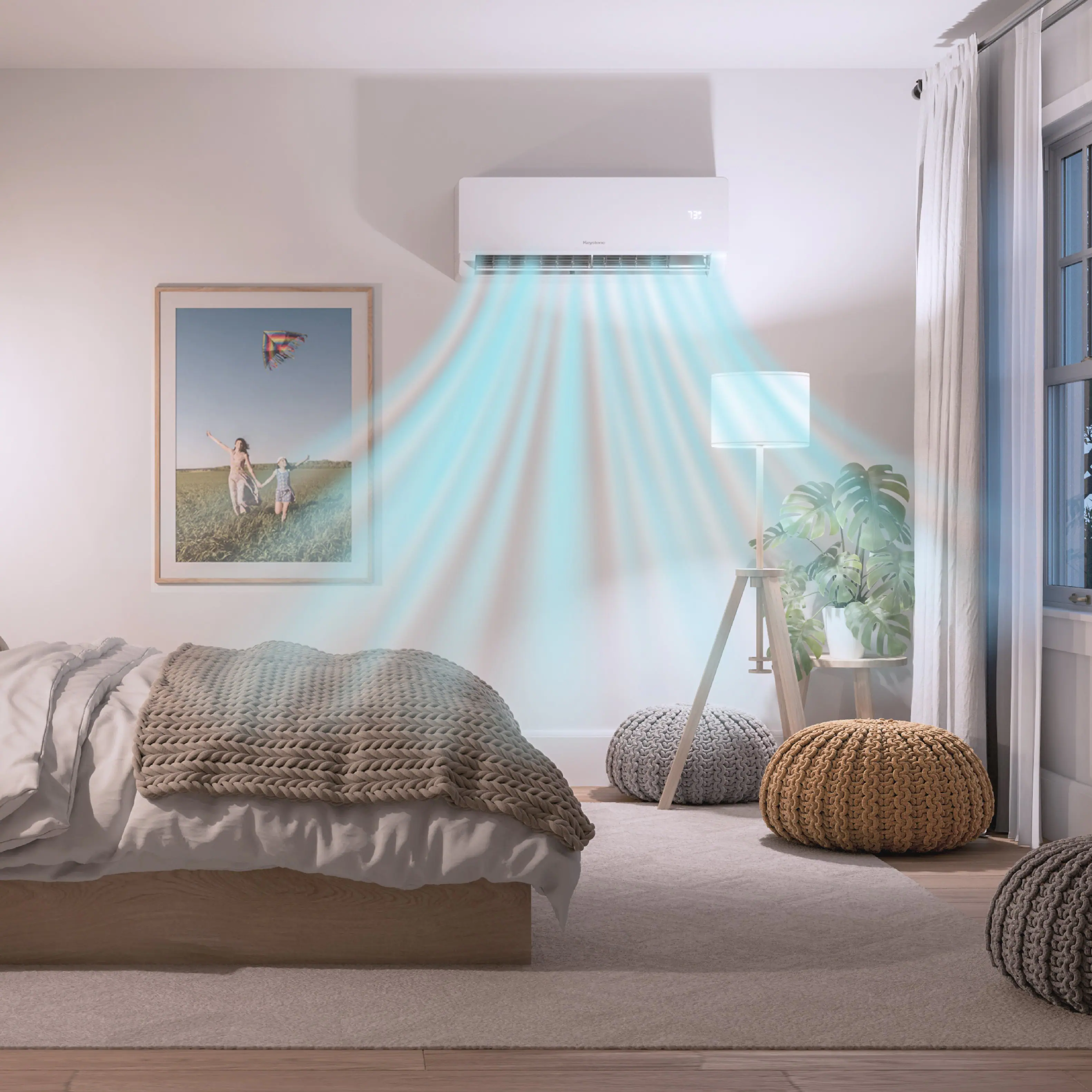 Alt View 19. Keystone - Core 230V 1,500 Sq. Ft. 24,000 BTU Smart Mini Split Air Conditioner 24,000 BTU Heater - White.