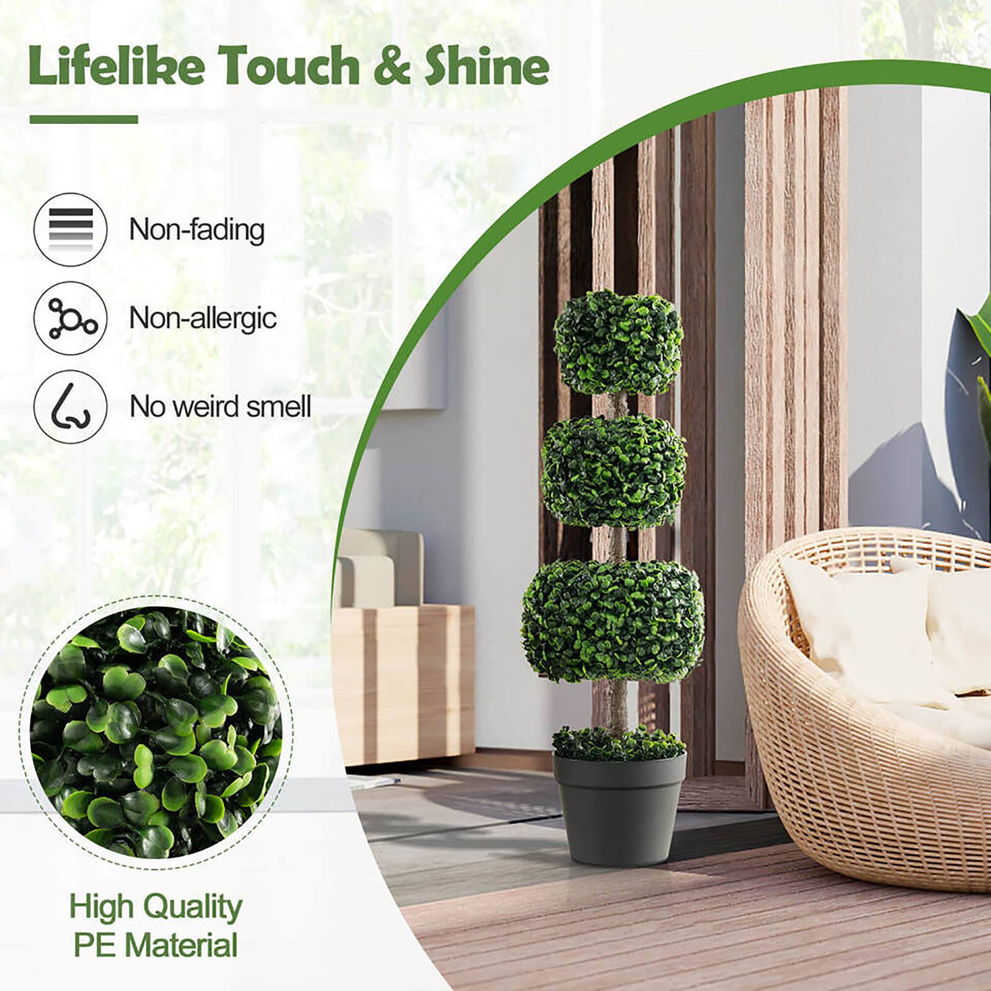 Lifelike Touch & Shine

- Non-fading
- Non-allergic
- No weird smell

High Quality PE Material