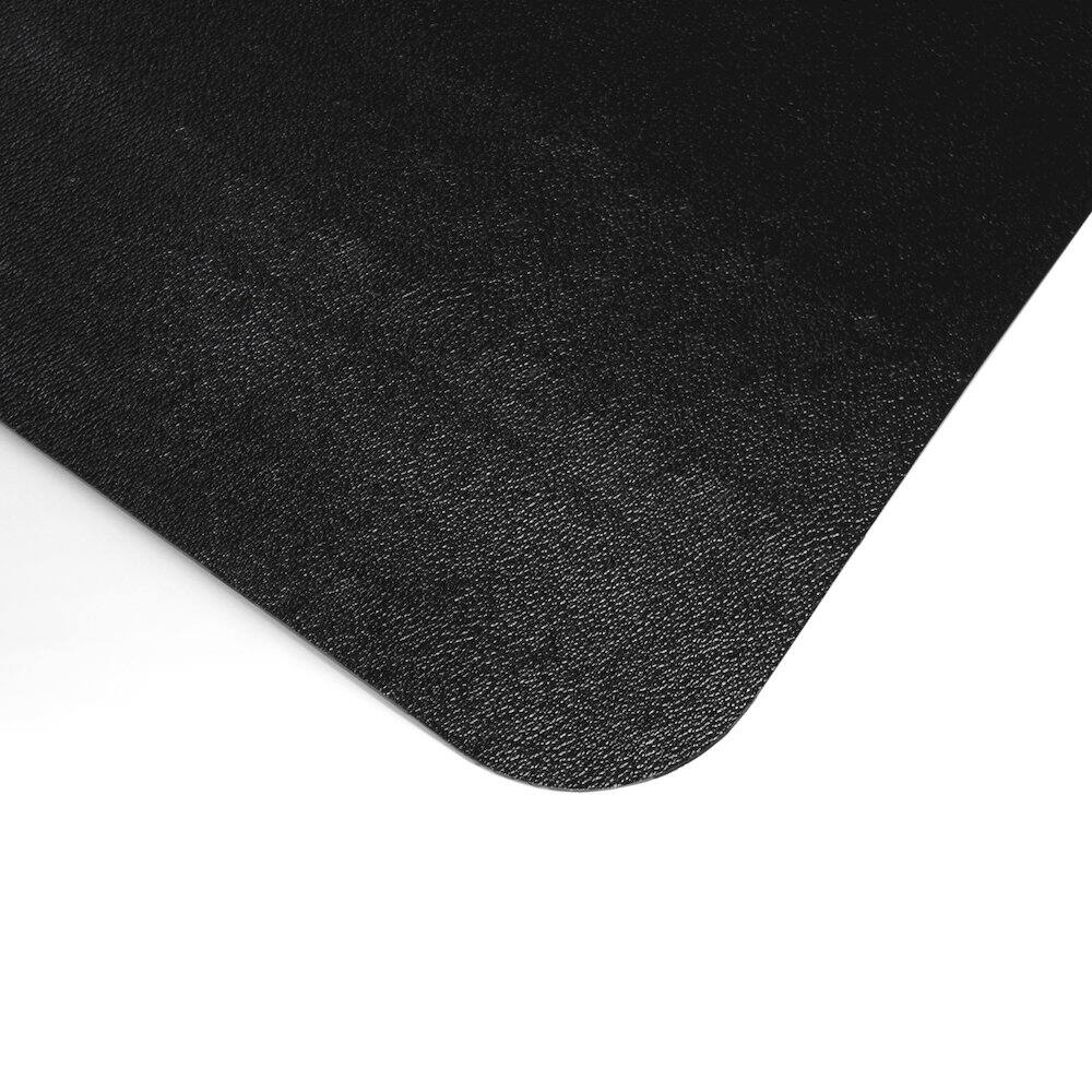 Angle. Floortex - Black Vinyl Lipped Chair Mat for Hard Floor - 45" x 53" - Black.