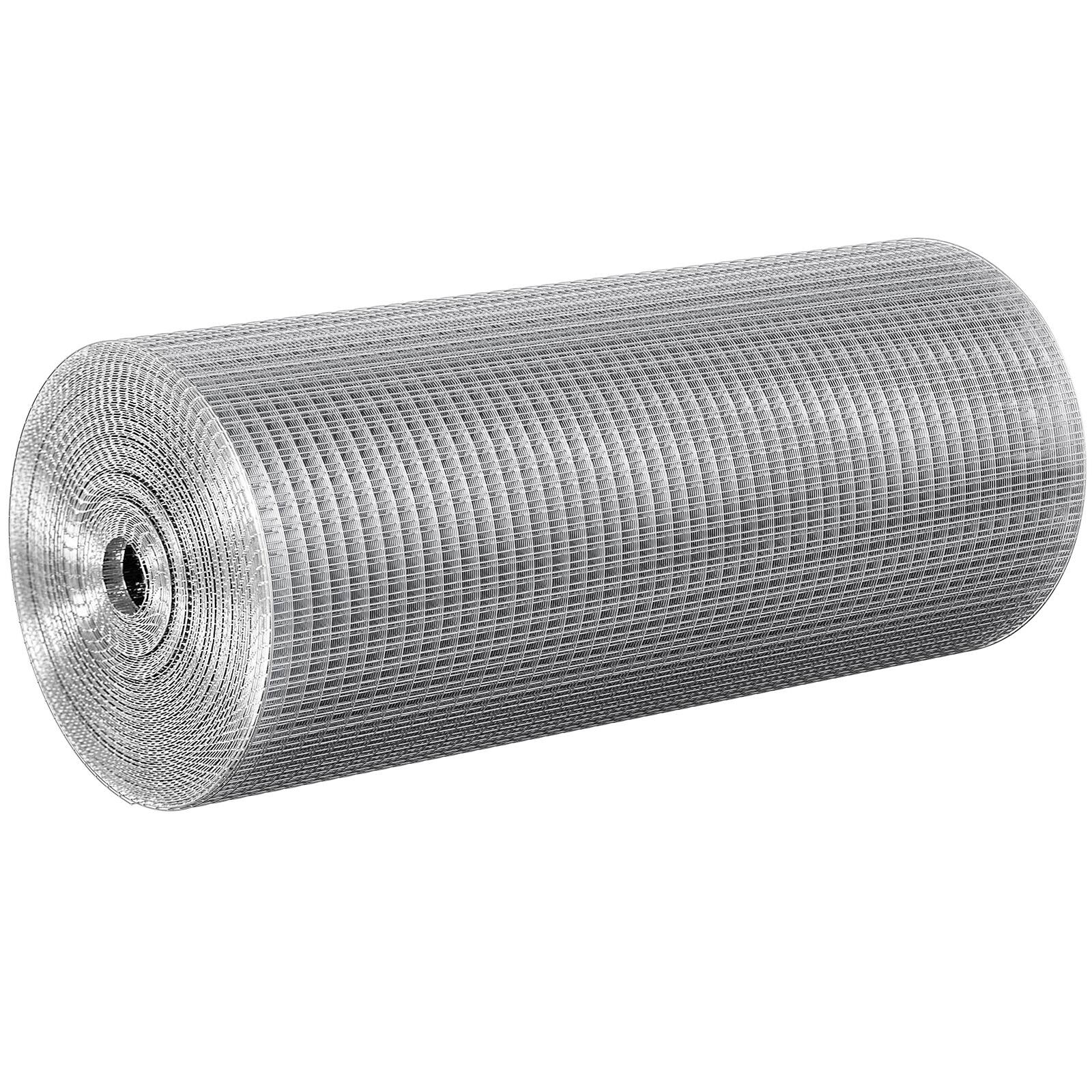 Alt View 5. VEVOR - Hardware Cloth, 1/2 inch 24in x 100 ft 19 Gauge, Hot Dipped Galvanized Wire Mesh Roll, Chicken Wire Fencing - Silver.