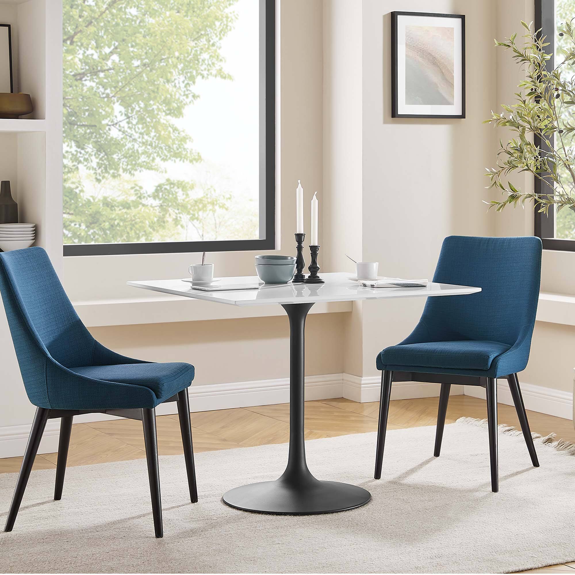 Alt View 5. Modway - Lippa 36" Square Wood Dining Table by Modway - Black White.