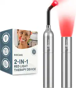 LifePro - Red Light Therapy Wand - Portable Infrared & 690nm Red Light Device for Body, Face & Oral Wellness - Silver