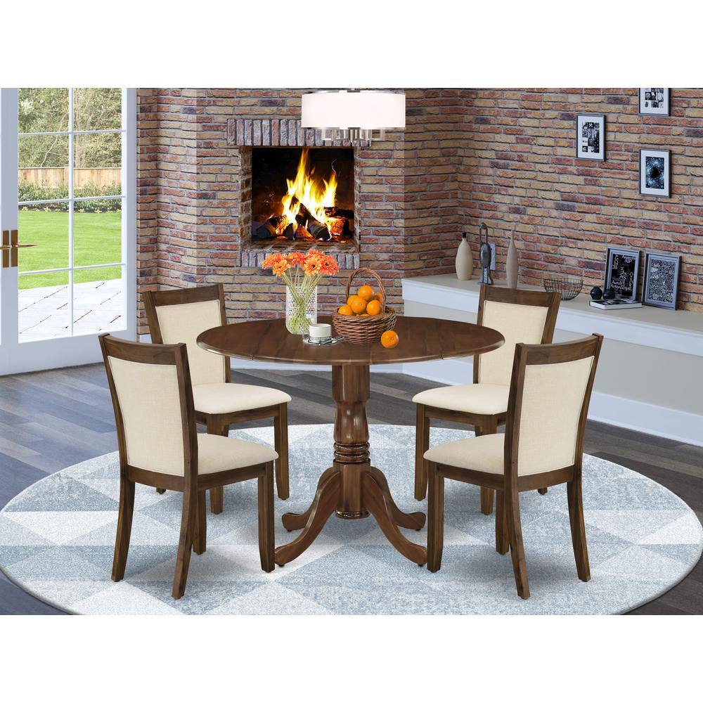 Alt View 3. East West Furniture - 5 Pc Dining Set Includes a Round Kitchen Table and 4 Parson Chairs - Grey.