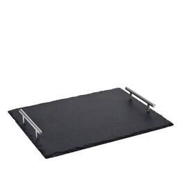 Wolfgang Puck - Slate Tray with Stainless Steel Handles Model 679-689 - Black