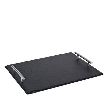 Front. Wolfgang Puck - Wolfgang Puck Slate Tray with Stainless Steel Handles Model 679-689 - Black.