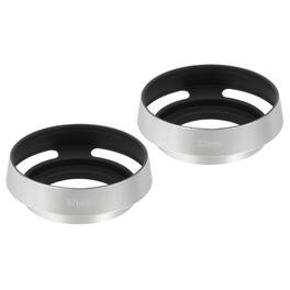 Unique Bargains - 2pcs 37mm Lens Hood, Universal Metal Hollow Curved Screw-in Vented Lens Hoods for Fujifilm for Pentax - Silver