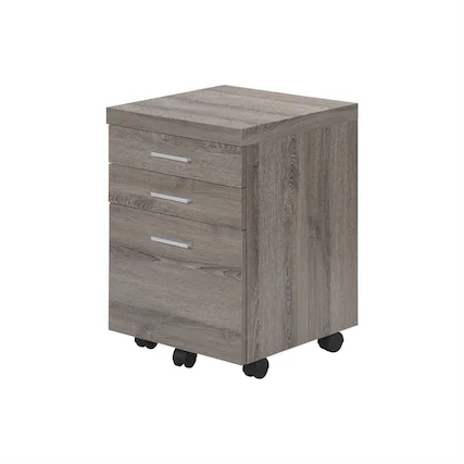Front. HTUTWOO - File Cabinet - Rolling Mobile Storage Drawers, Printer Stand, Contemporary Modern Office Work Organizer - Taupe.