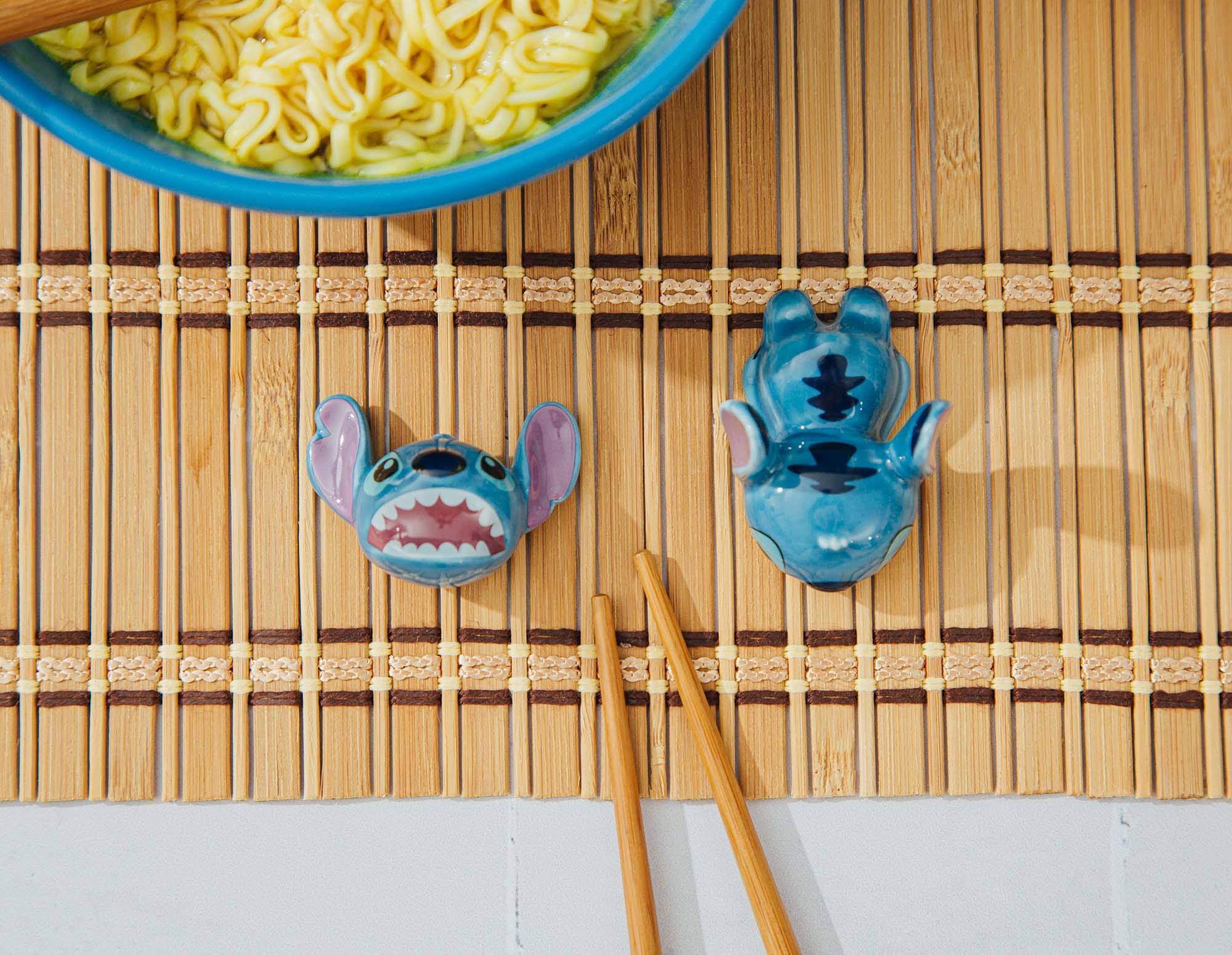 Alt View 5. Disney - Disney Lilo & Stitch 2-Pair Wooden Chopstick Set With Ceramic Rests - Blue.