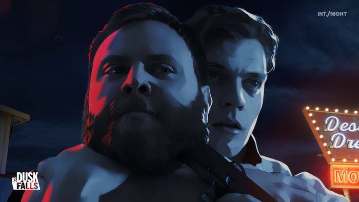 INT./NIGHT  
Dusk Falls