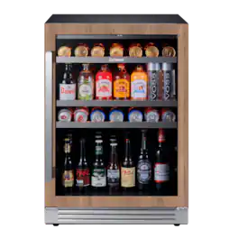 Ca'Lefort - 24 Inch Panel Ready Beverage Refrigerator, 180 Can 3 color LED Beverage Cooler, Built in (Panels Not Included) - Stainless Steel