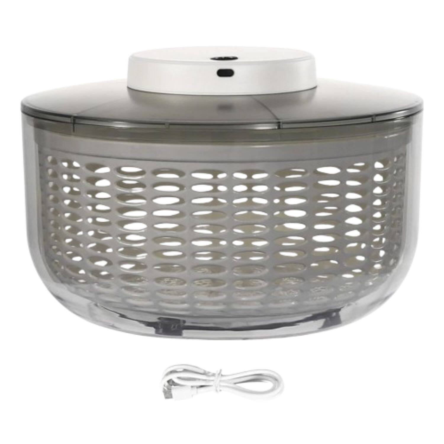 Stock Preferred - 6W Electric Vegetable Dryer & Salad Spinner - Gray / White