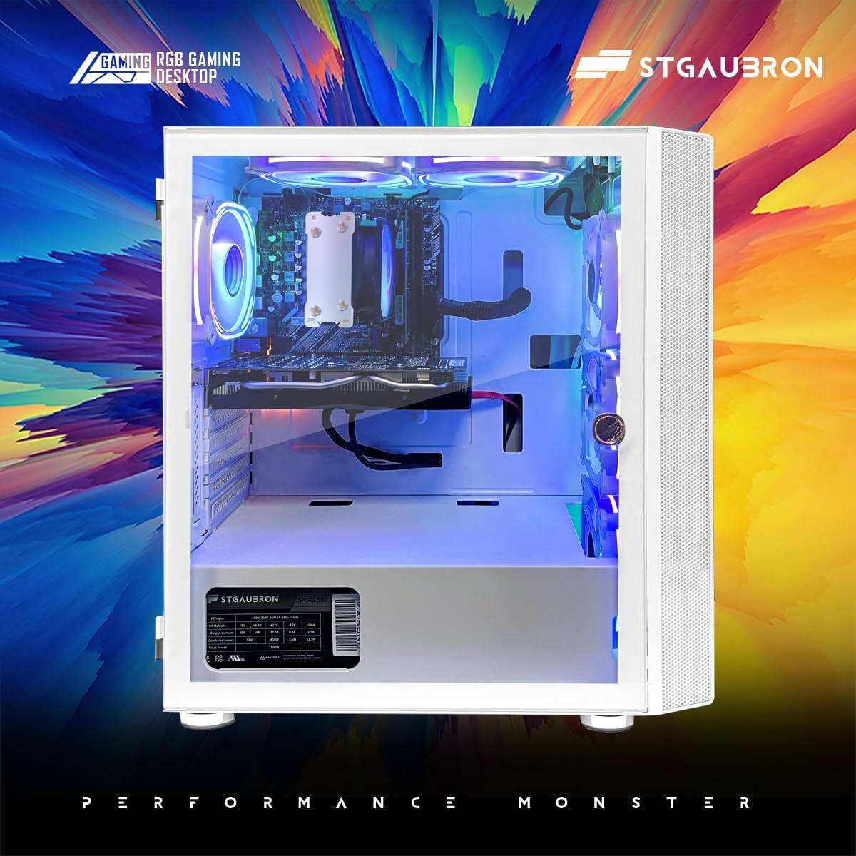 STGAubron Gaming PC Computer Desktop, Ryzen 5 5500 up to 4.2