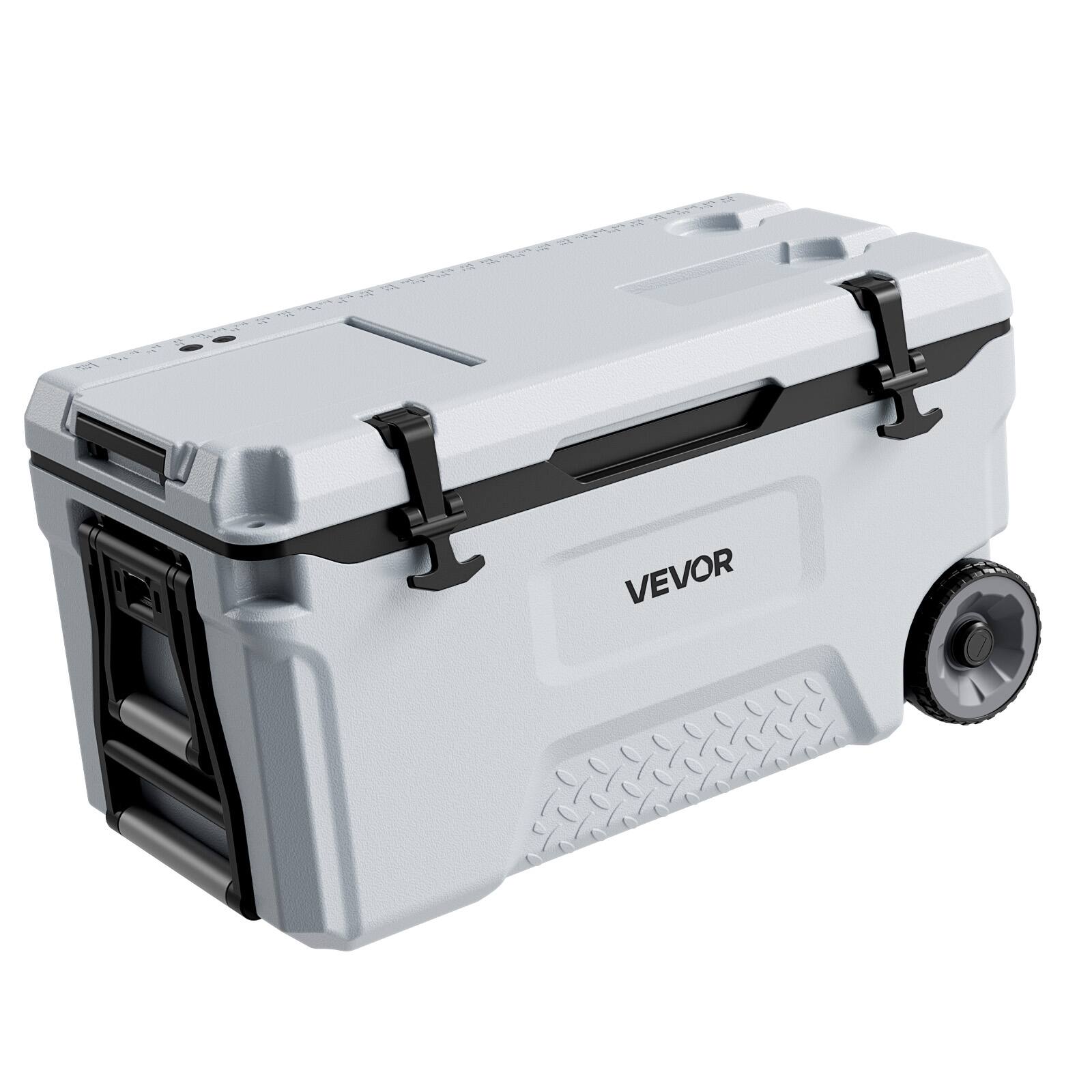 Alt View 5. VEVOR - Hard Cooler, 52QT Portable Rolling Cooler with Wheels, Leak-Resistant Coolbox Keeps Contents Cool for 48 Hours - Gray.