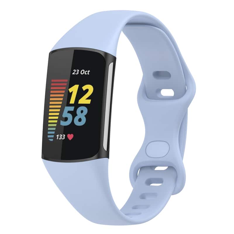 StrapsCo - Slim Active Band Silicone Rubber Watch Strap For Fitbit Charge 6 - Sleepy Blue
