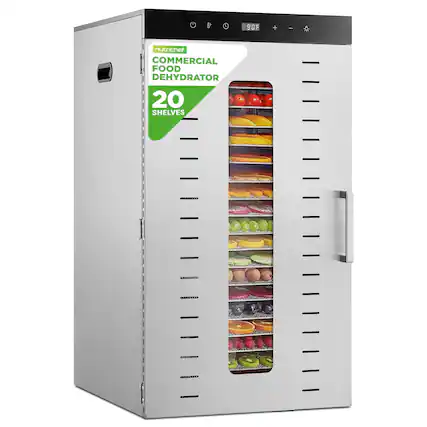 90E + ee nutrichef COMMERCIAL FOOD DEHYDRATOR 20 SHELVES