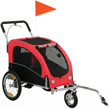 Front. Aosom - in 1 Dog Bike Trailer, Foldable Pet Stroller, Dog Bicycle Trailer with Suspension - Green.
