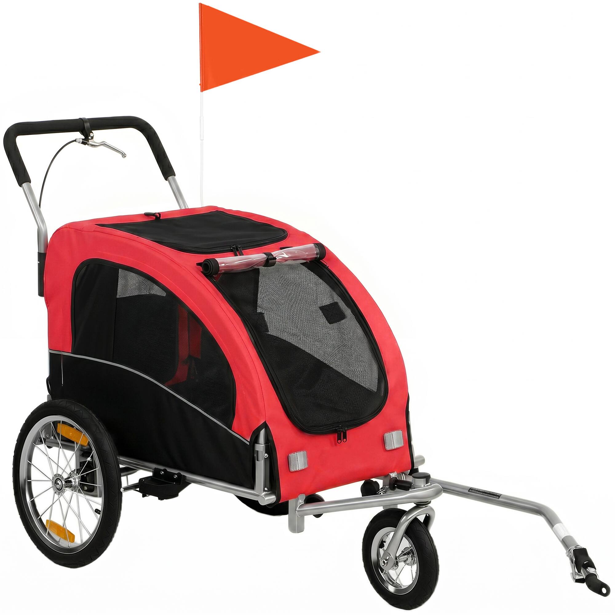 Front. Aosom - in 1 Dog Bike Trailer, Foldable Pet Stroller, Dog Bicycle Trailer with Suspension - Green.