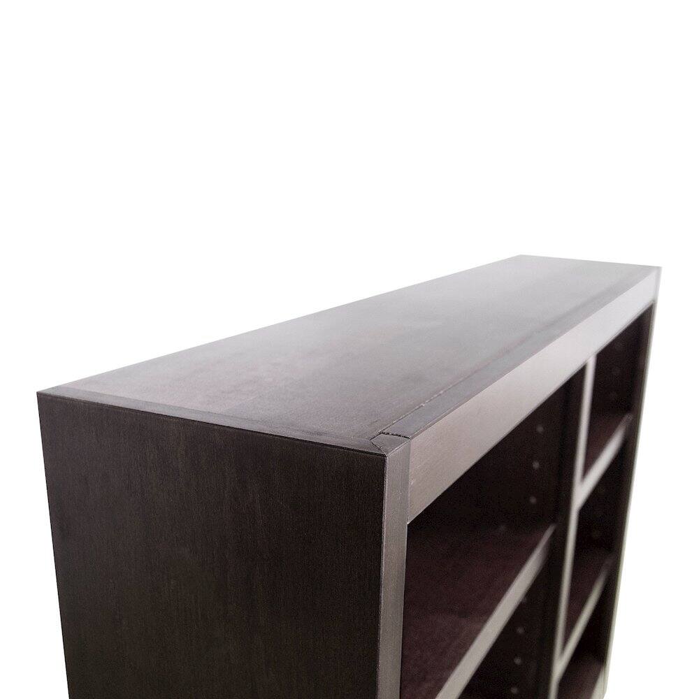 Left. Concepts in Wood - Double Wide Bookcase 6 Shelves Espresso Finish - Brown.