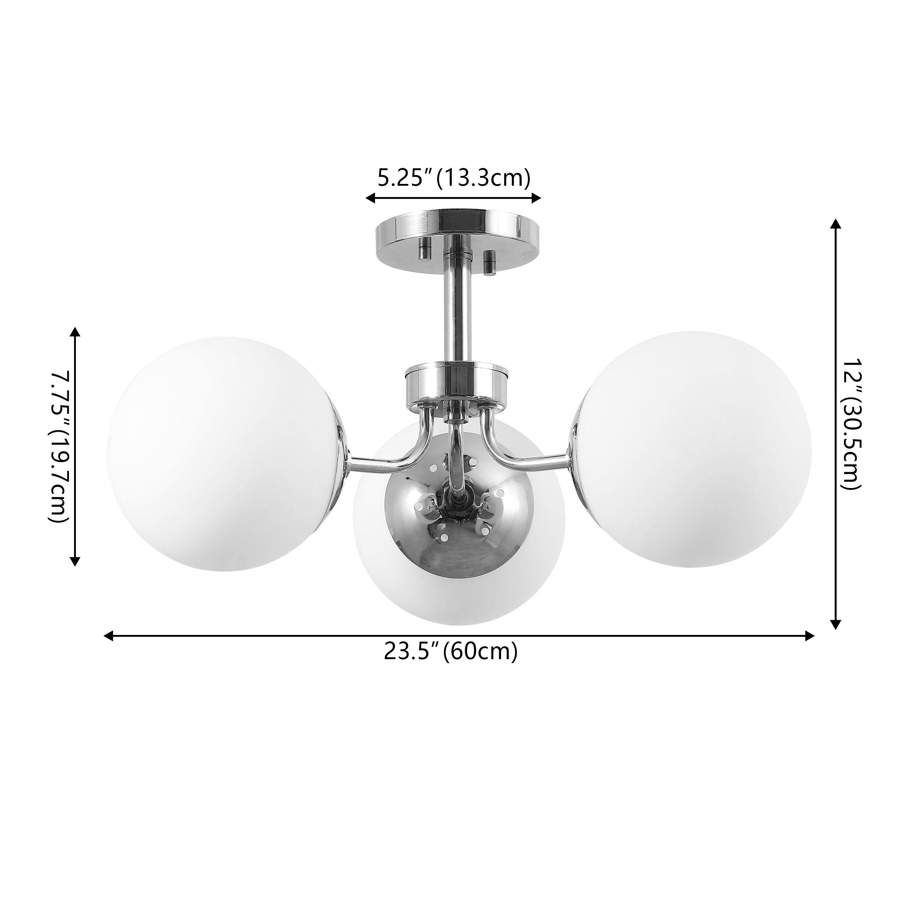 5.25" (13.3cm)  
7.75" (19.7cm)  
12" (30.5cm)  
23.5" (60cm)