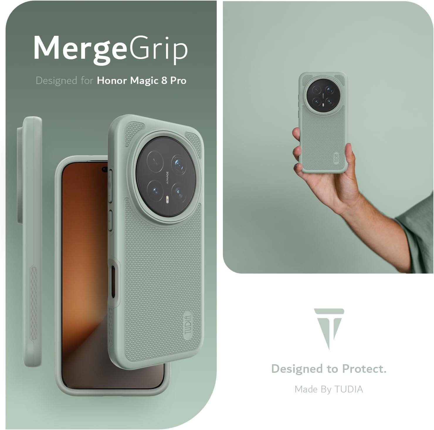 MergeGrip Grip Designed for Honor Magic 8 Pro  
Designed to Protect.  
Made By TUDIA