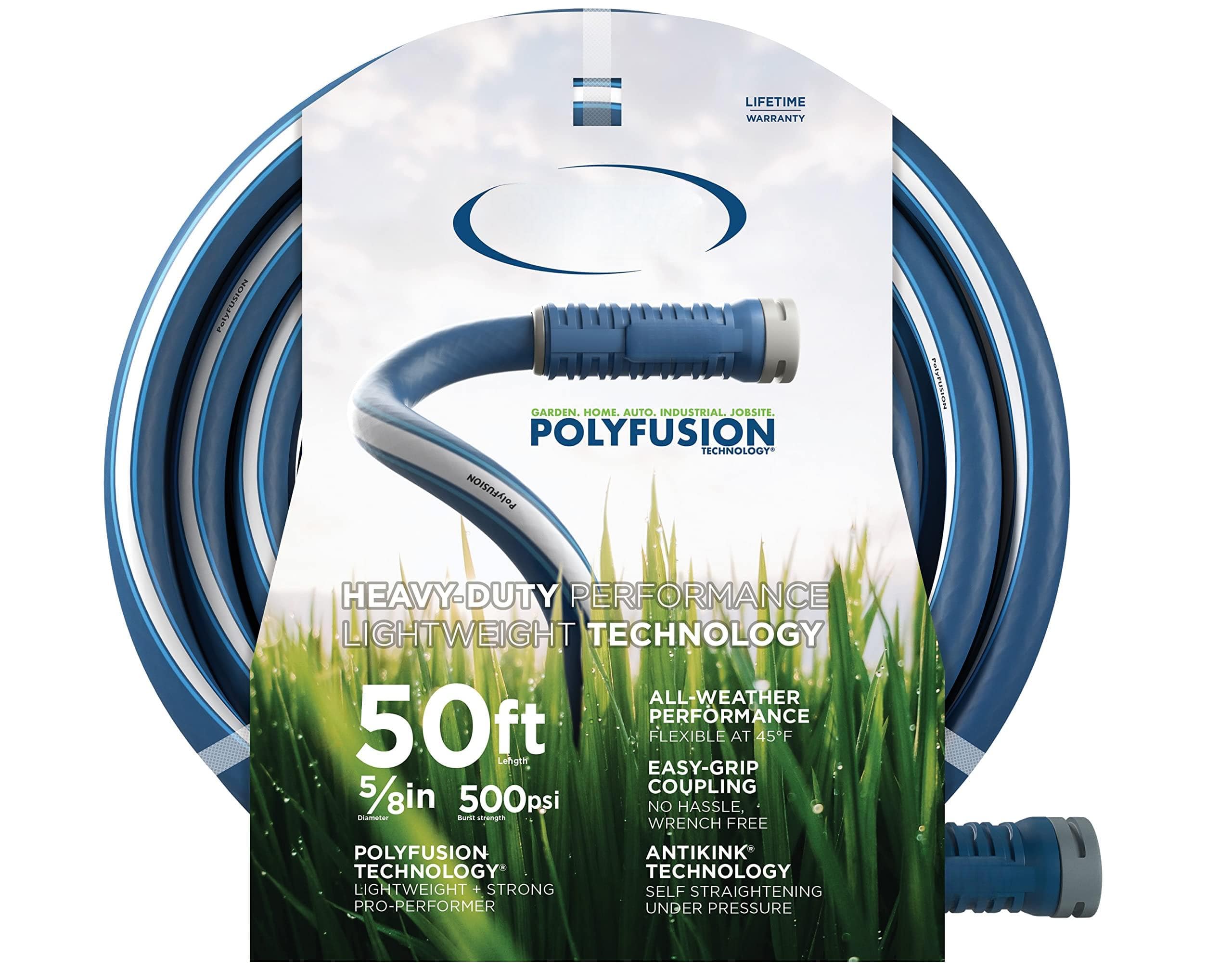 JETRANSPORT - 33180 Exojacket Fabric Garden Hose - Heavy-duty Water (100-foot X 5/8-inch) 600 PSI Seamless Watering - 50 Ft Polyfusion