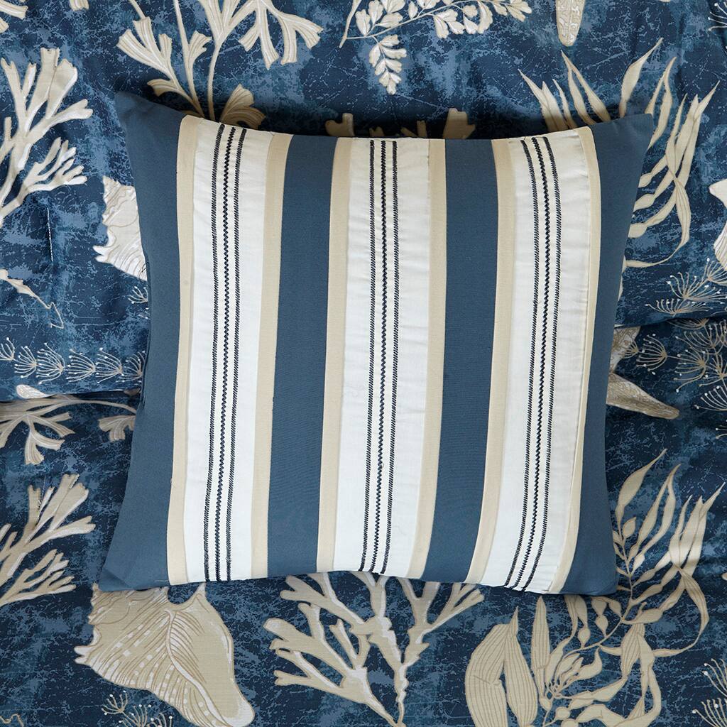 Alt View 3. Gracie Mills - Gracie Mills Cummings 7-Piece Coastal Charm Cotton Sateen Comforter Set - Blue.