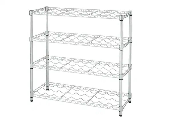 Front. TRINITY - EcoStorage 4-Tier 36x14x34.5 Commercial Wine Rack NSF Chrome - Chrome.