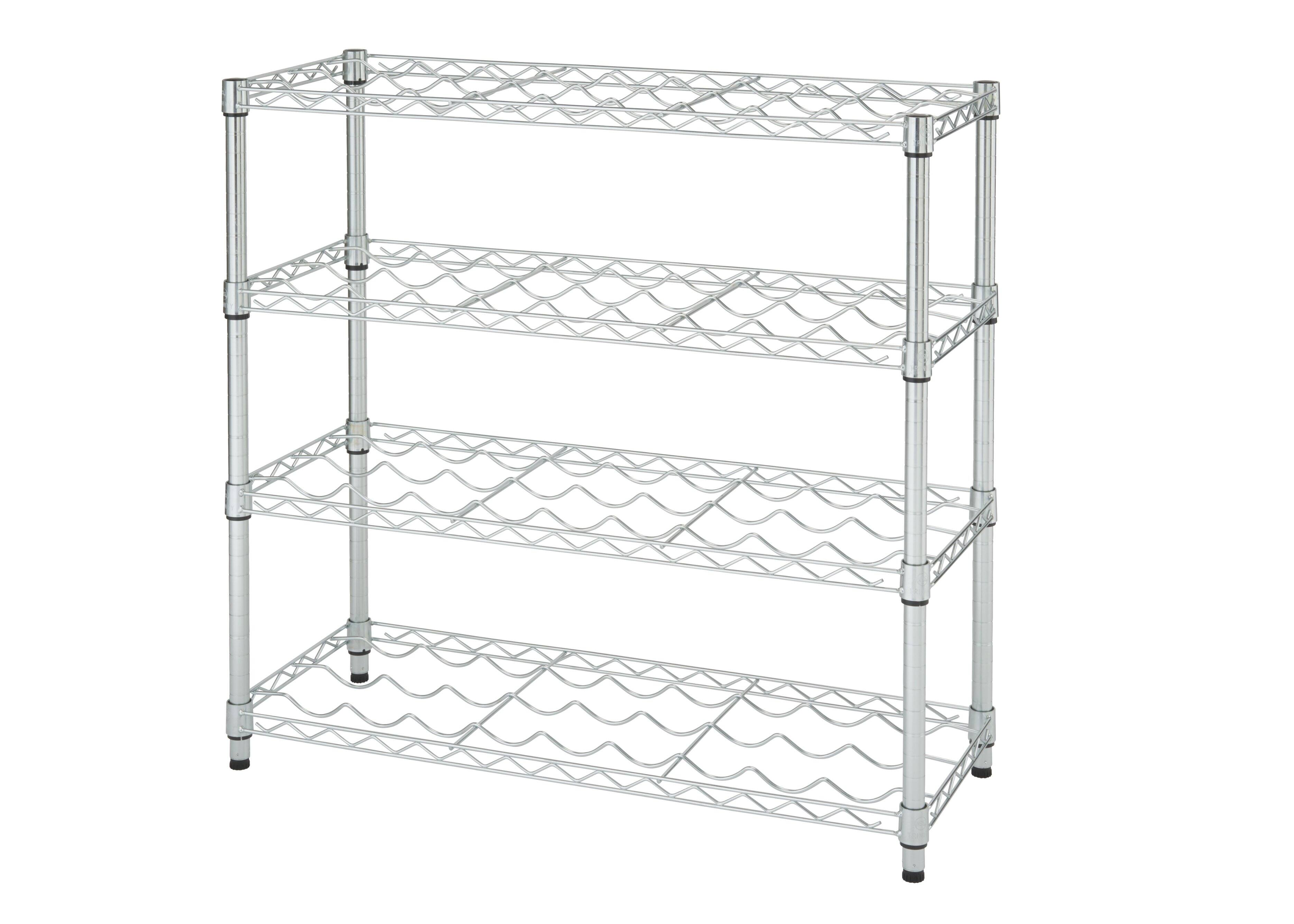 Front. TRINITY - EcoStorage 4-Tier 36x14x34.5 Commercial Wine Rack NSF Chrome - Chrome.
