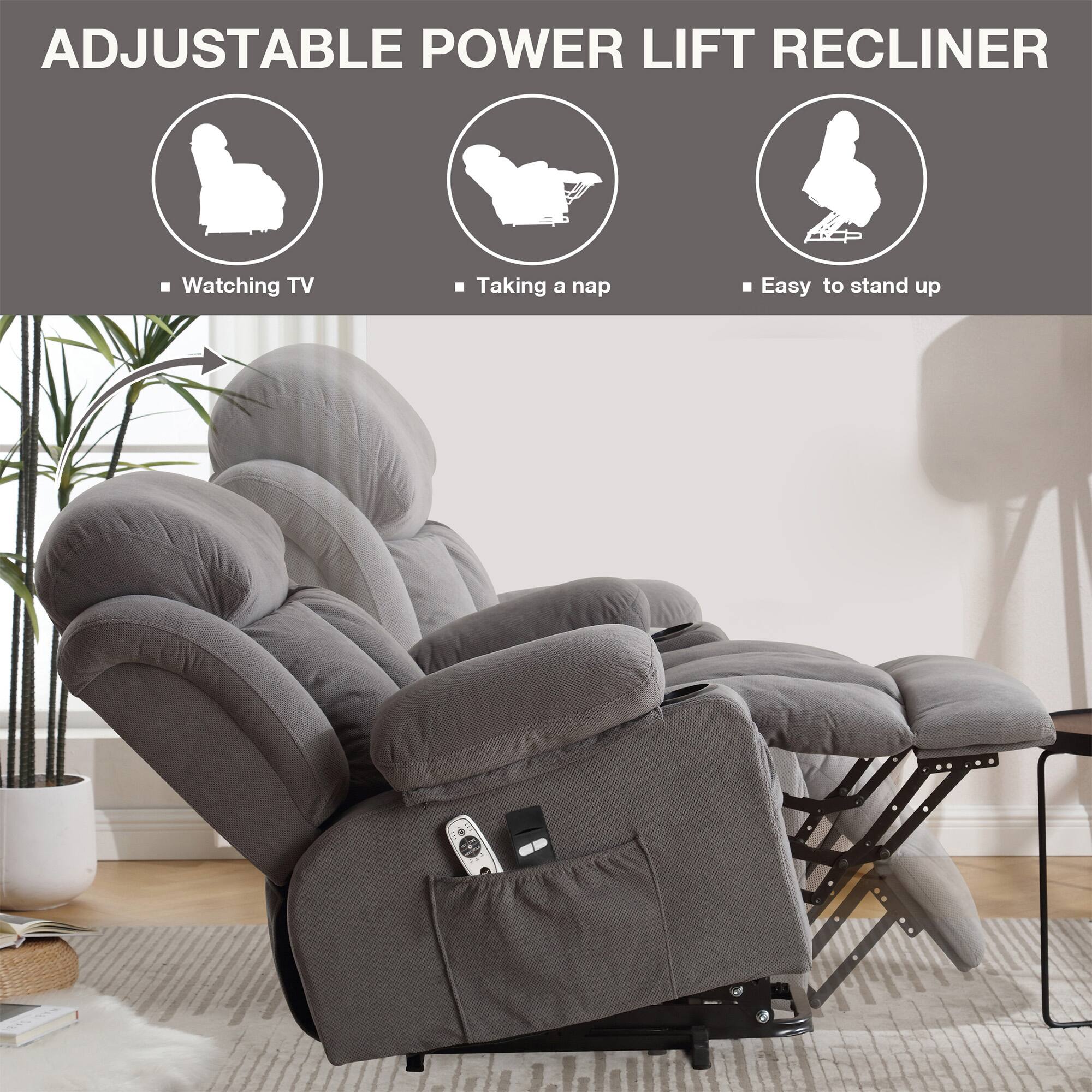 ADJUSTABLE POWER LIFT RECLINER

- Watching TV
- Taking a nap
- Easy to stand up