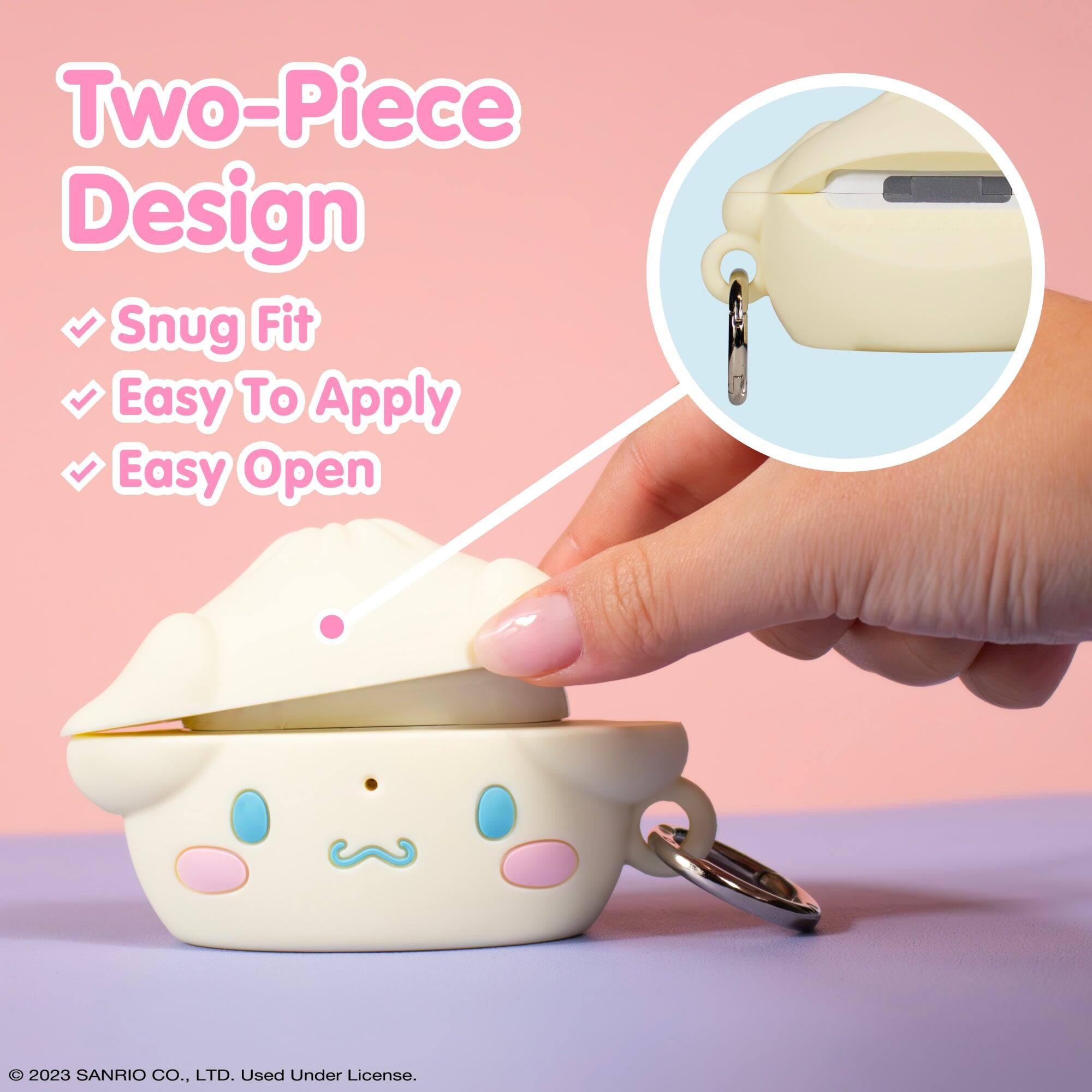 Two-Piece Design  
✓ Snug Fit  
✓ Easy To Apply  
✓ Easy Open  

© 2023 SANRIO CO., LTD. Used Under License.