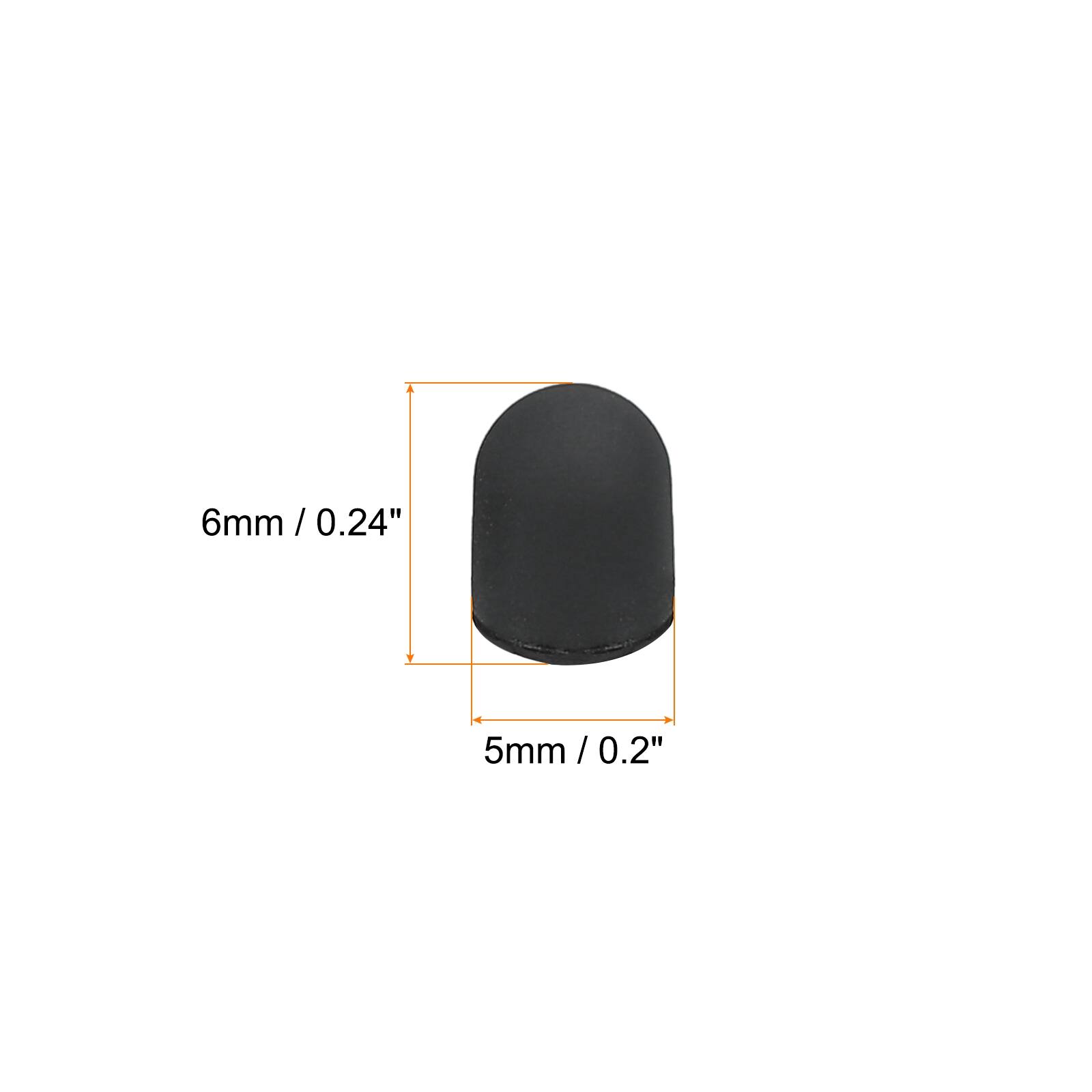 6mm / 0.24"  
5mm / 0.2"